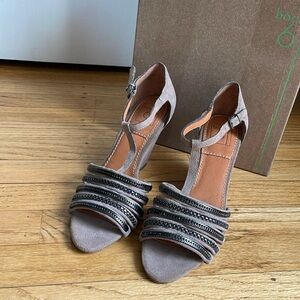 NEW Italian Made Bacio61 Cadorago T Ankle Strap Wedge Sandal 6.5M